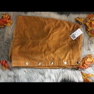 Tan Corduroy Button Skirt